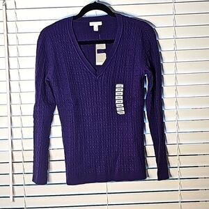Charter Club Pullover Sweater Regal Purple Size Large NWT
